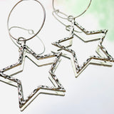 Hammered Star Hoop Earrings