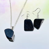 Blue Sandstone Tumble Hook Earrings