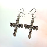 Skull Cross Hook Earrings